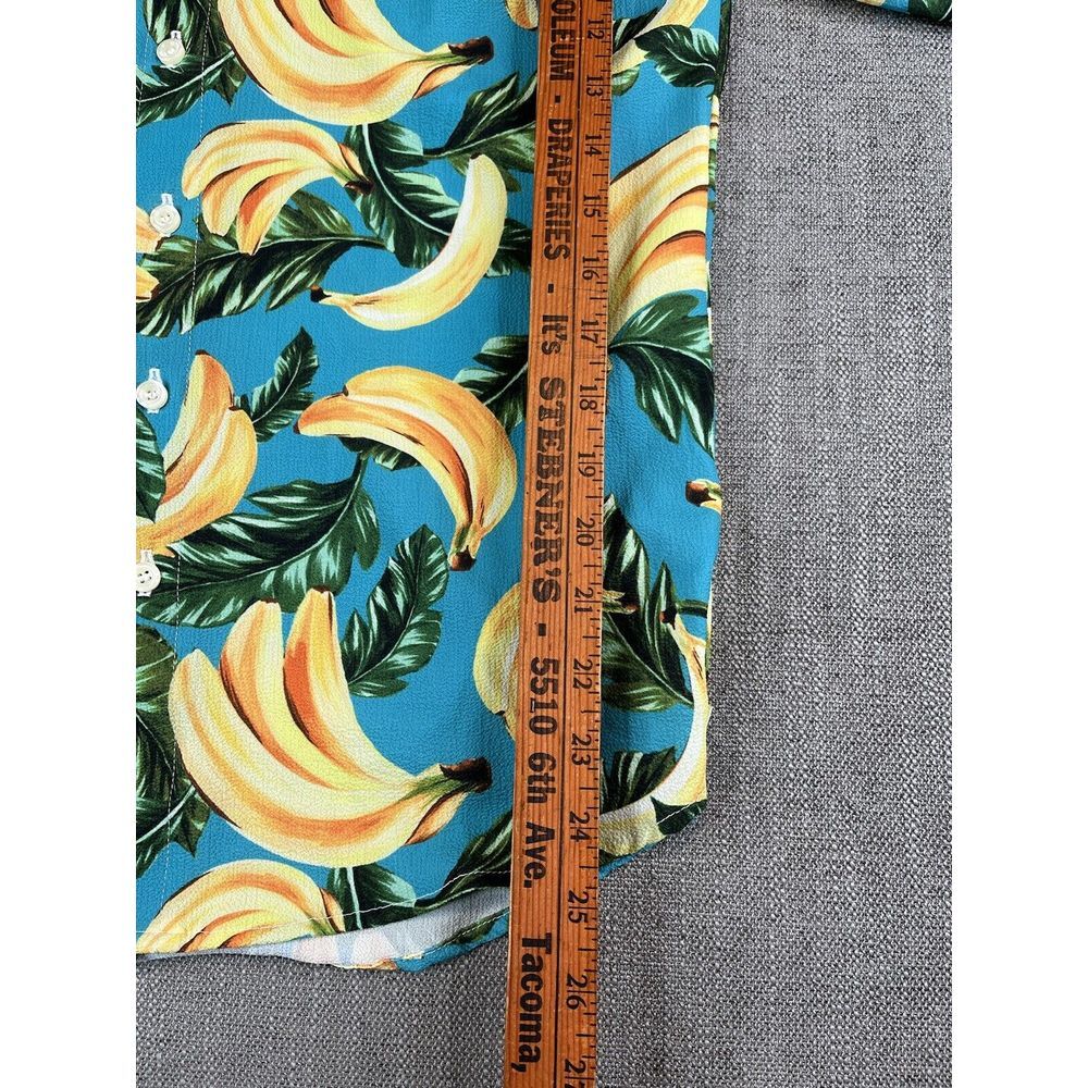 Seaplane Shirt Mens (2xs) Blue Yellow Bananas Dammit Lightweight Button Casual View 5
